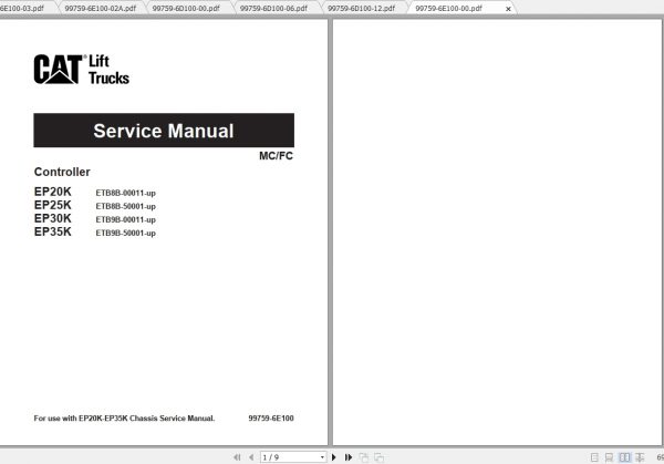 Caterpillar Lift Truck EP30K Service Manuals 1