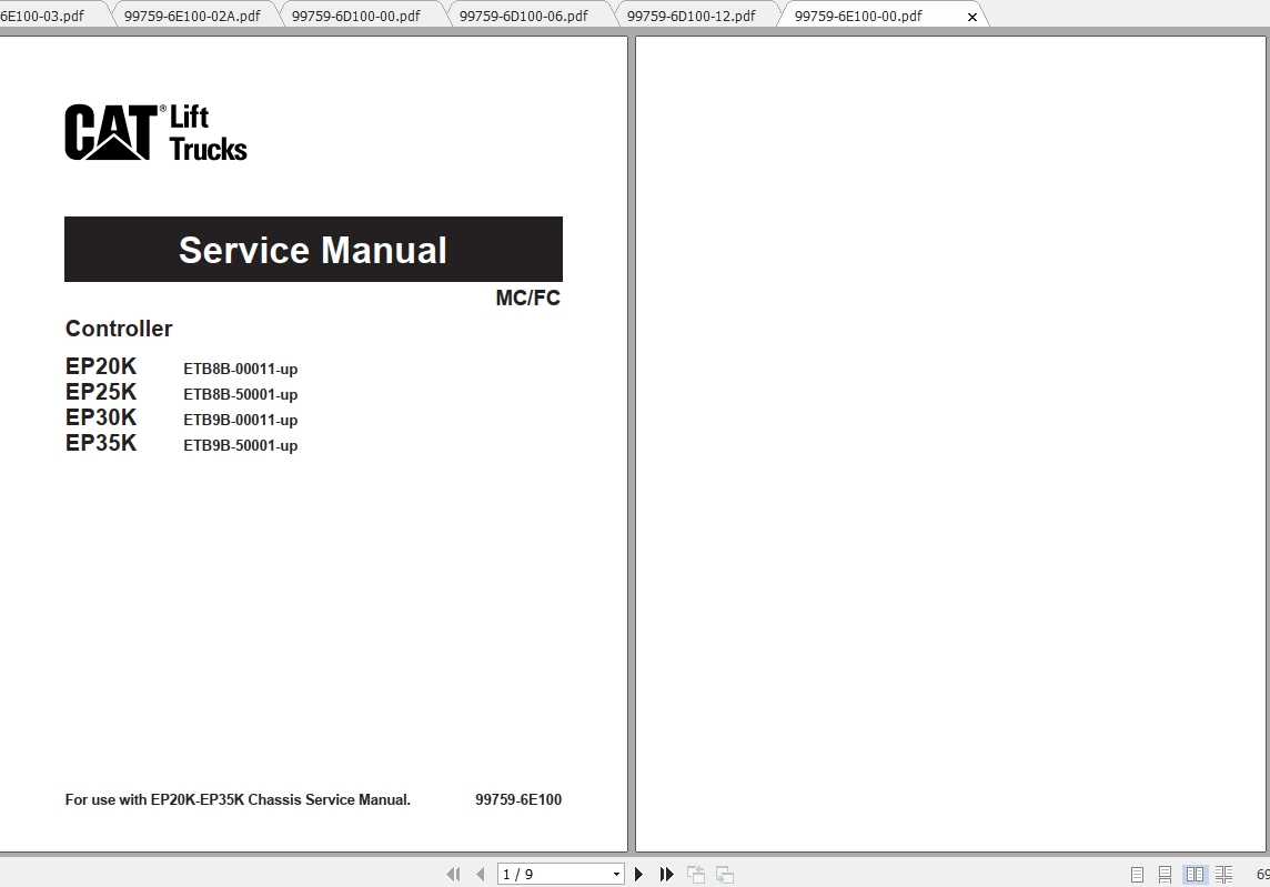Caterpillar Lift Truck EP30K Service Manuals 1