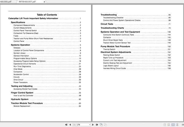Caterpillar Lift Truck EP30 72 80V MCIII Service Manuals 2