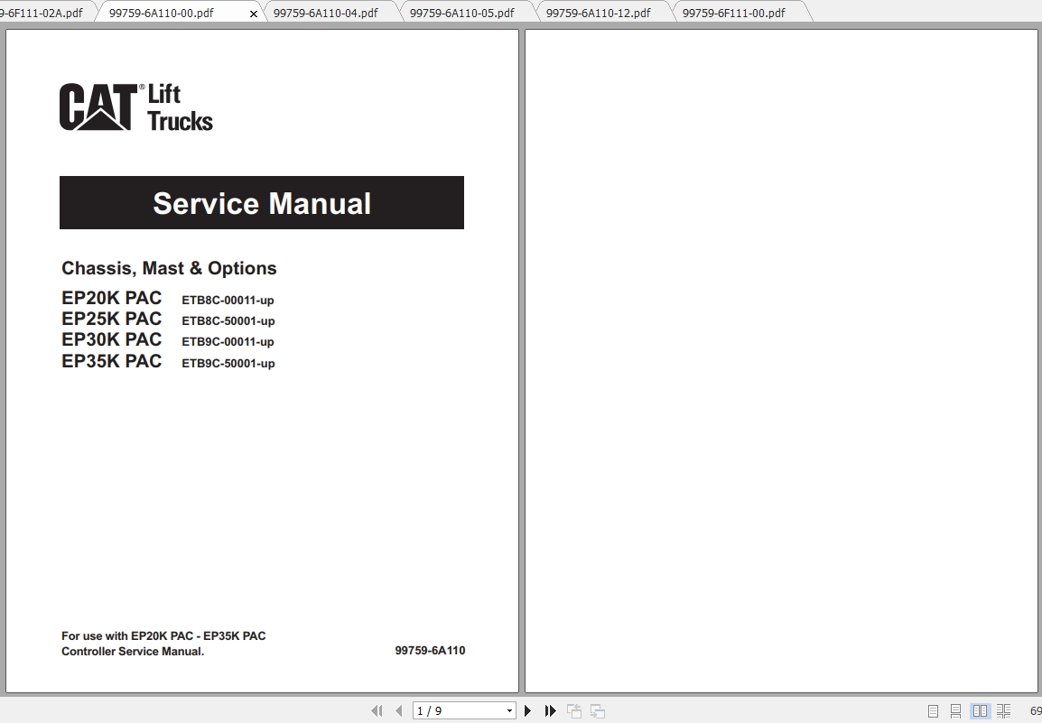 Caterpillar Lift Truck EP35K PAC Service Manuals 1