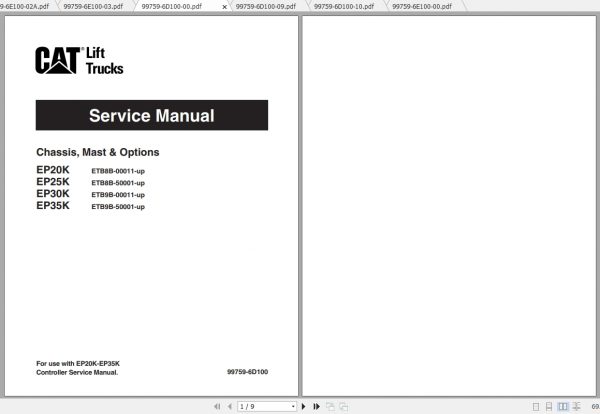 Caterpillar Lift Truck EP35K Service Manuals 1