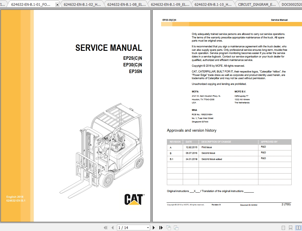 Caterpillar Lift Truck EP35N Service Manuals 1