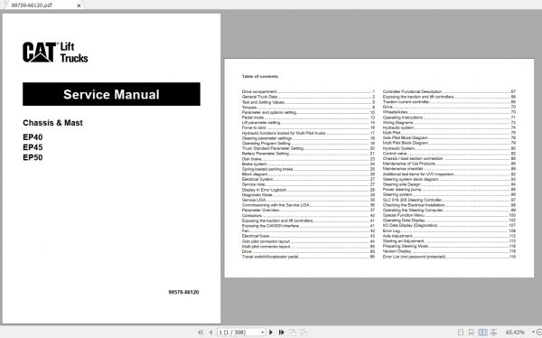 Caterpillar Lift Truck EP 45N CAT Service Manuals 1
