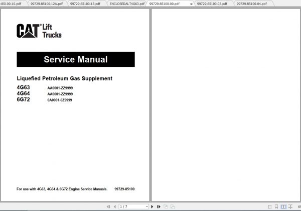 Caterpillar Lift Truck GC20HP Service Manuals 1