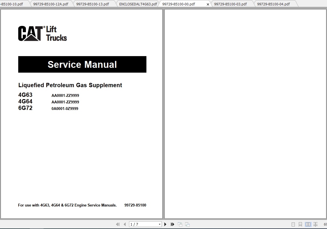 Caterpillar Lift Truck GC20HP Service Manuals 1