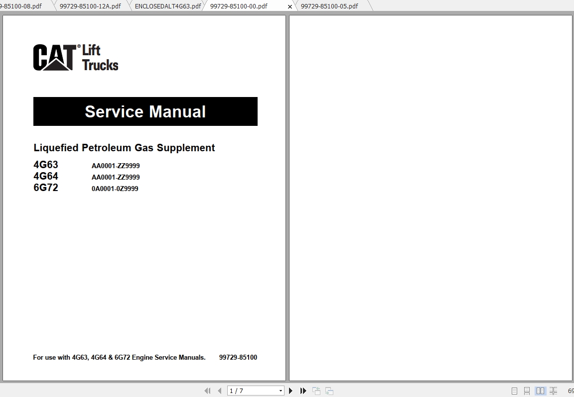 Caterpillar Lift Truck GC25 Service Manuals 10lMY9