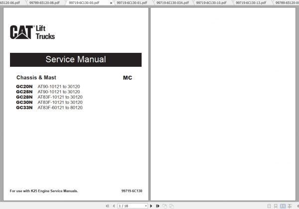Caterpillar Lift Truck GC28N Service Manuals 1