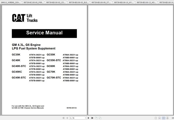 Caterpillar Lift Truck GC45K STR Service Manuals 2