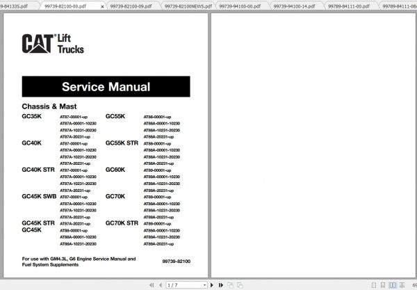 Caterpillar Lift Truck GC45K Service Manuals 2