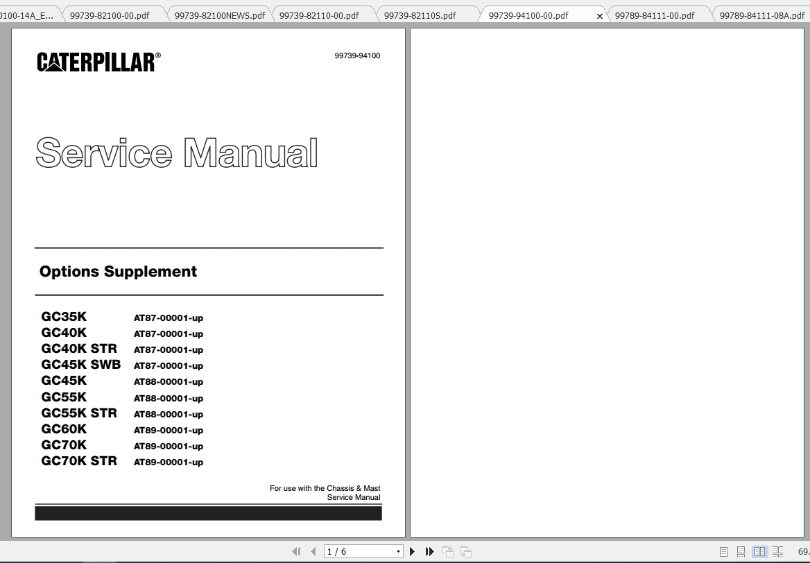 Caterpillar Lift Truck GC55K Service Manuals 1
