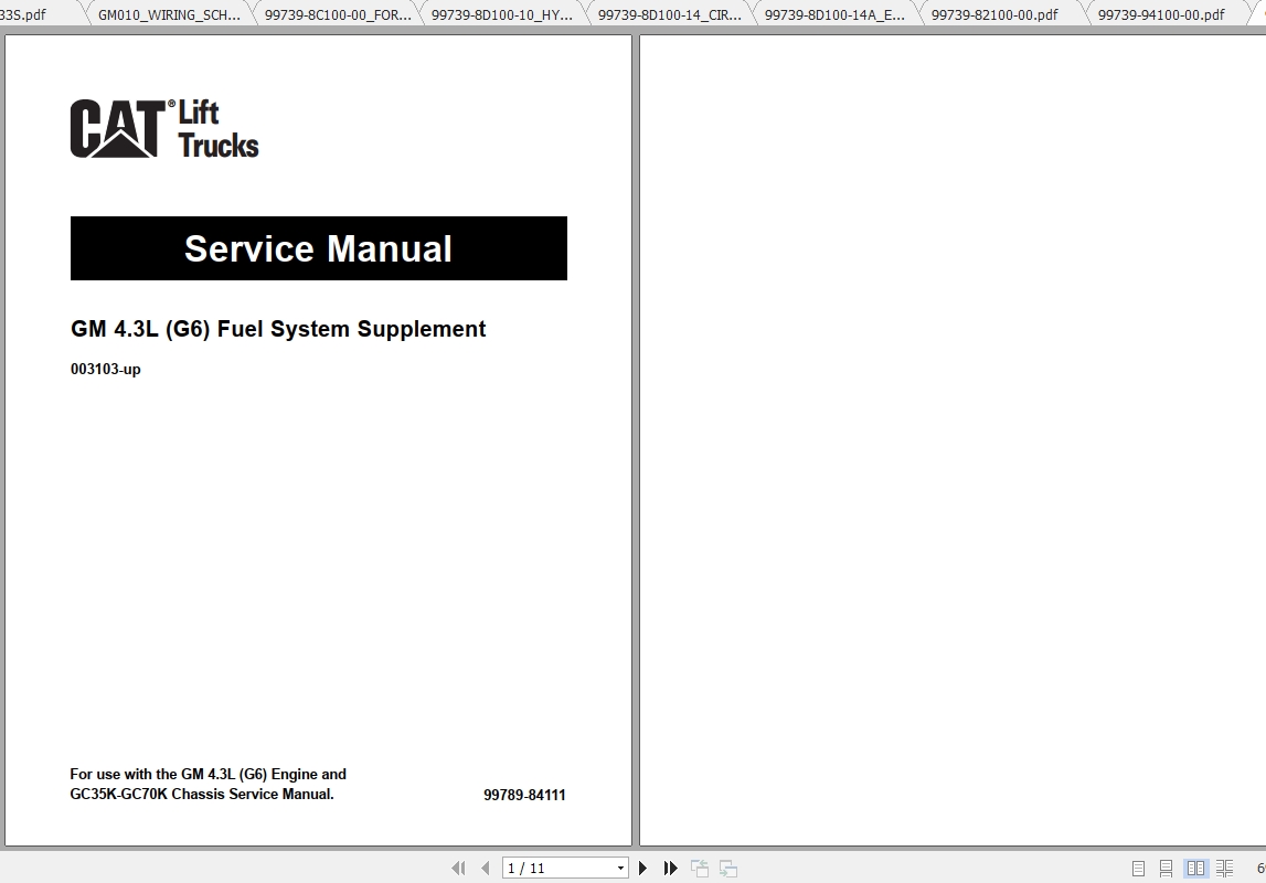 Caterpillar Lift Truck GC60K Service Manuals 1
