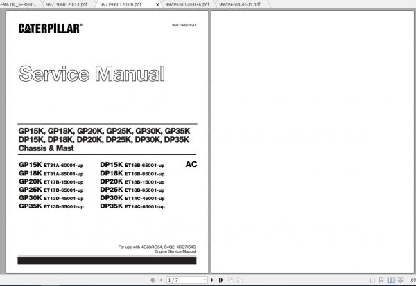 Caterpillar Lift Truck GP15K FC Service Manuals 1