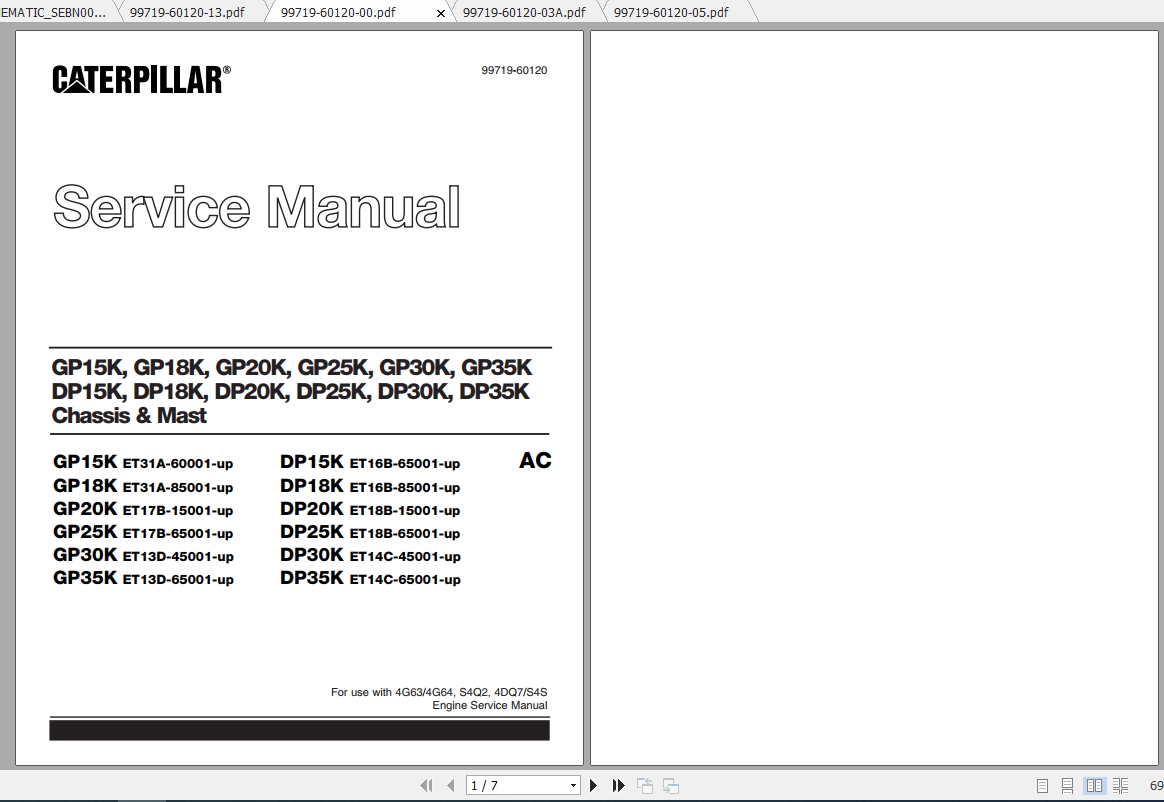 Caterpillar Lift Truck GP15K FC Service Manuals 1