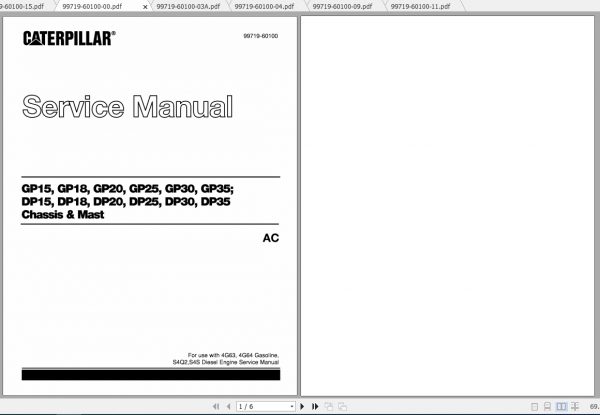 Caterpillar Lift Truck GP15 FC Service Manuals 1