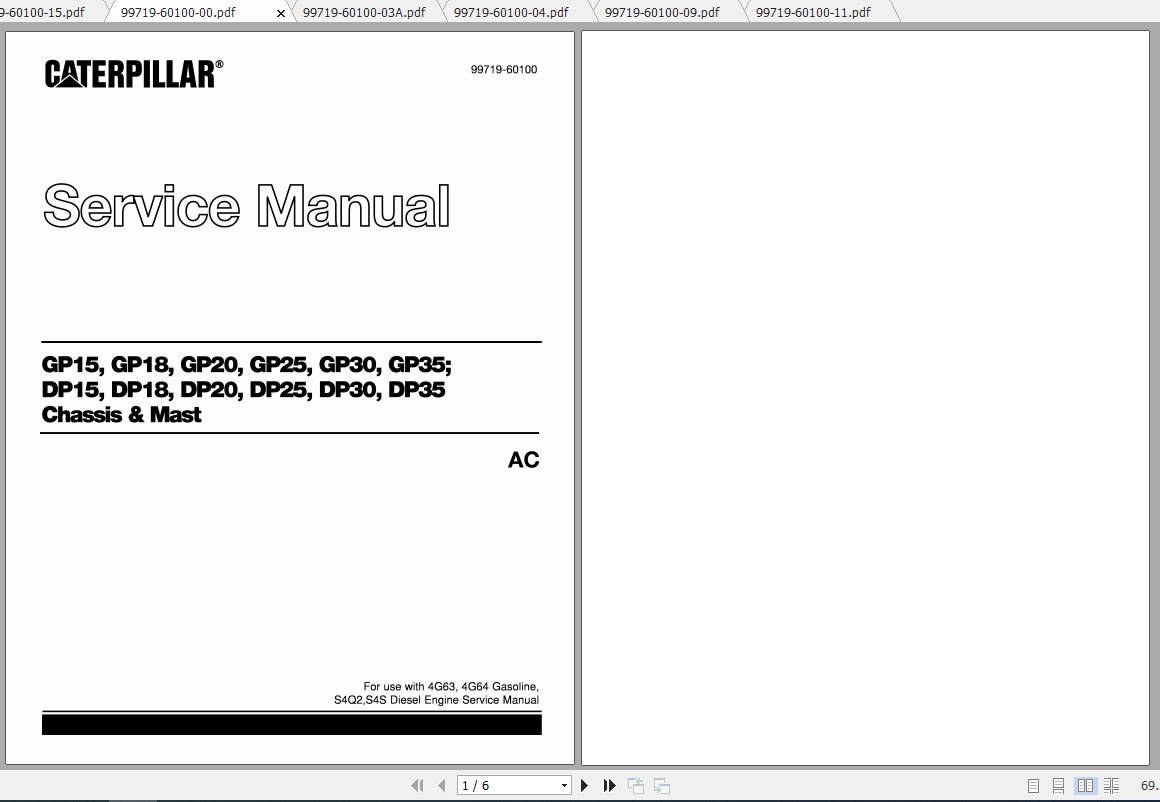 Caterpillar Lift Truck GP15 FC Service Manuals 1