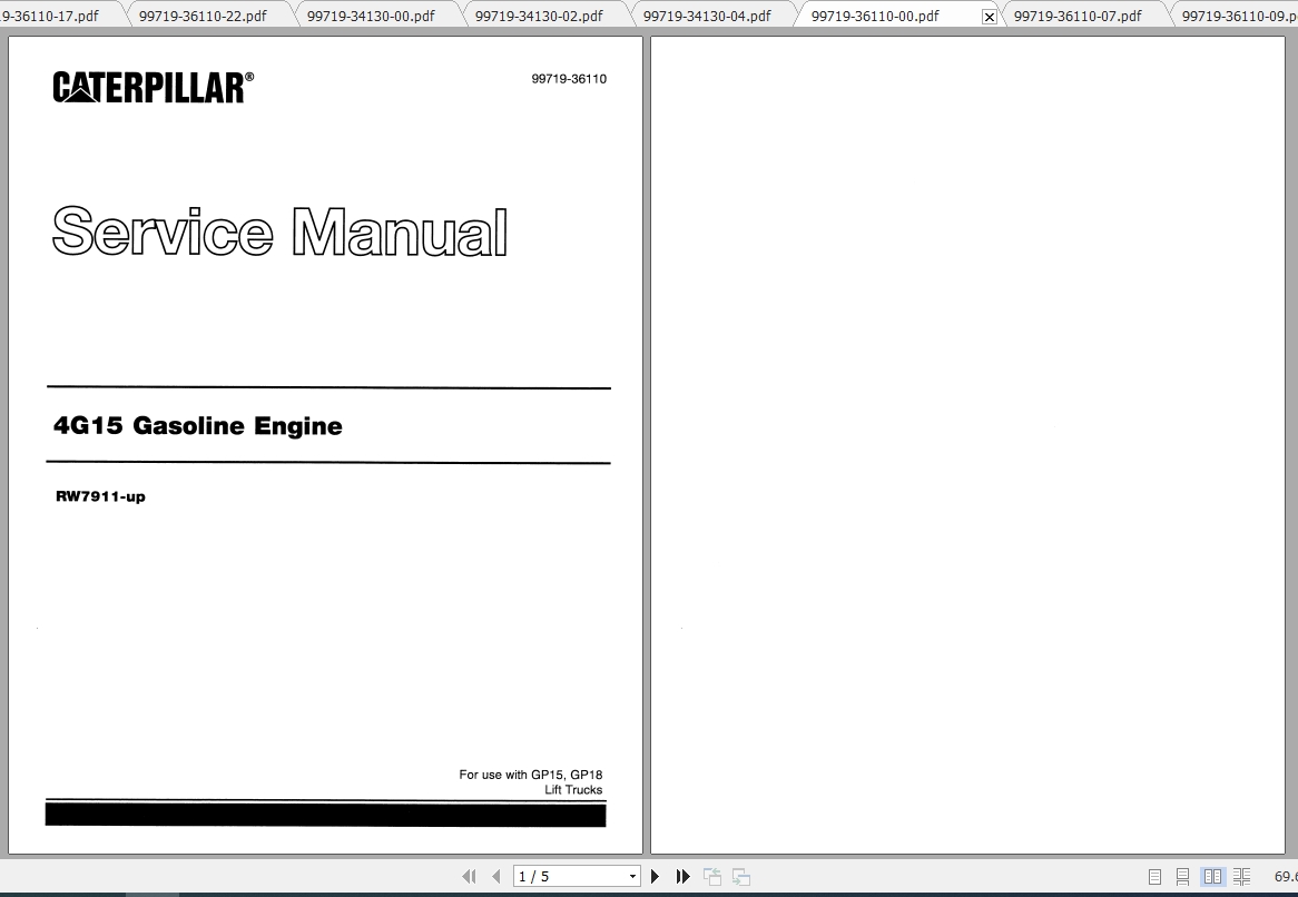 Caterpillar Lift Truck GP15 MC Service Manuals 1