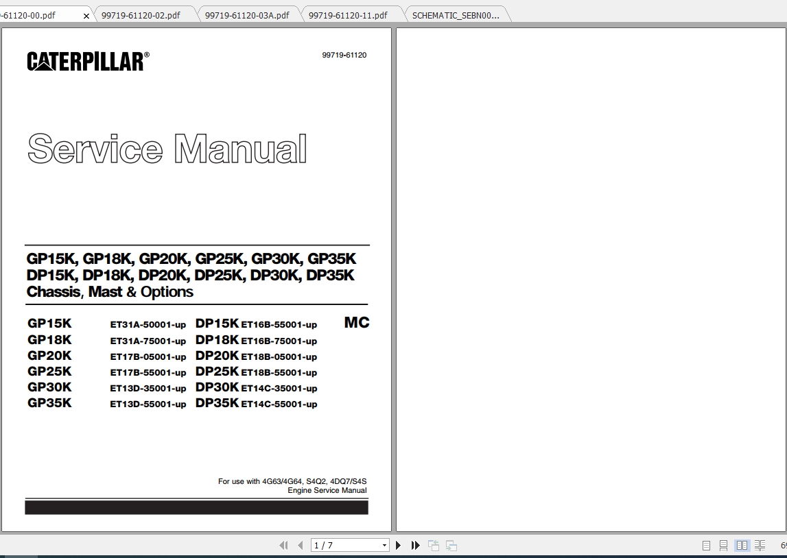 Caterpillar Lift Truck GP18K MC Service Manuals 1