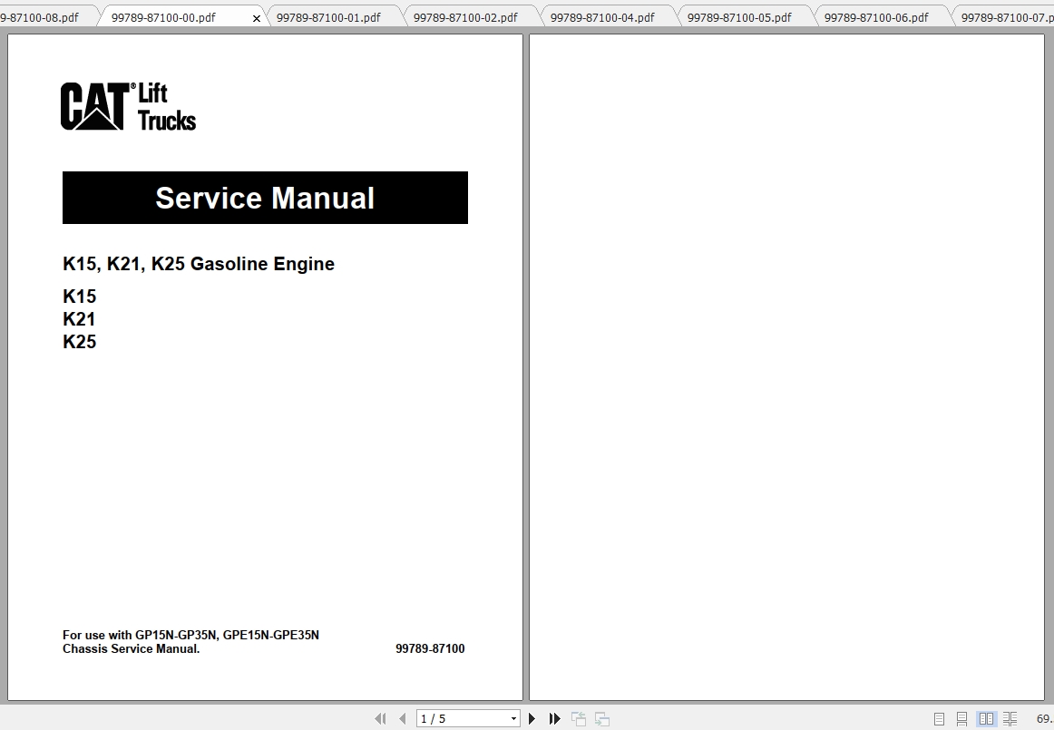 Caterpillar Lift Truck GP18NT Service Manuals 1