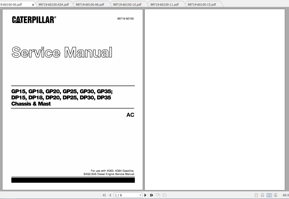 Caterpillar Lift Truck GP18 FC Service Manuals 1