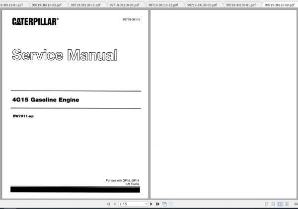Caterpillar Lift Truck GP18 MC Service Manuals 1