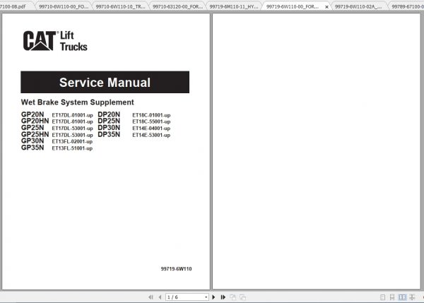 Caterpillar Lift Truck GP20HN Service Manuals 1