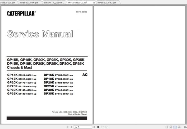 Caterpillar Lift Truck GP20K FC Service Manuals 1