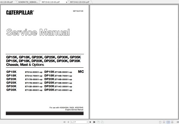 Caterpillar Lift Truck GP20K MC Service Manuals 1