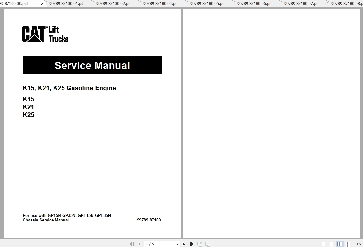 Caterpillar Lift Truck GP20ND Service Manuals 1