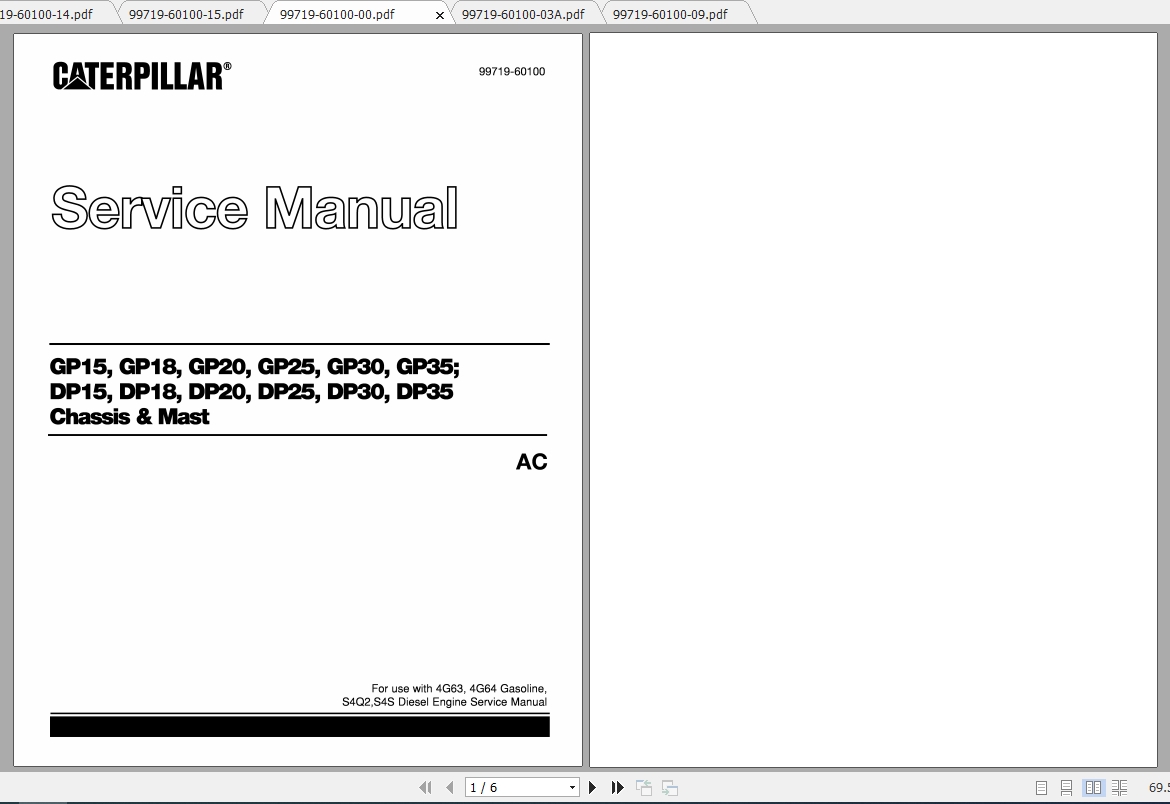 Caterpillar Lift Truck GP20 FC Service Manuals 1