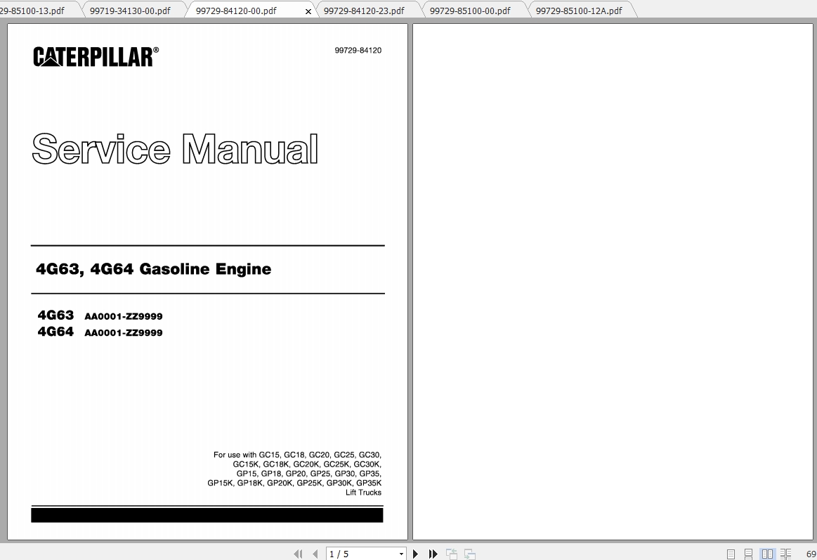Caterpillar Lift Truck GP20 Service Manuals 1
