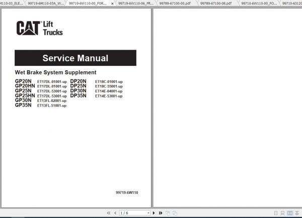 Caterpillar Lift Truck GP25HN Service Manuals 1