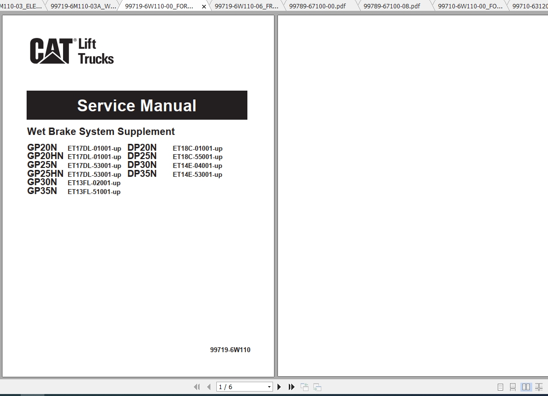 Caterpillar Lift Truck GP25HN Service Manuals 1