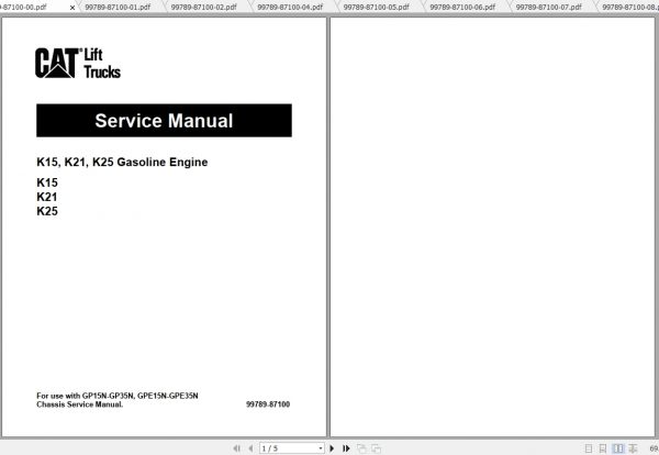 Caterpillar Lift Truck GP25NT Service Manuals 1