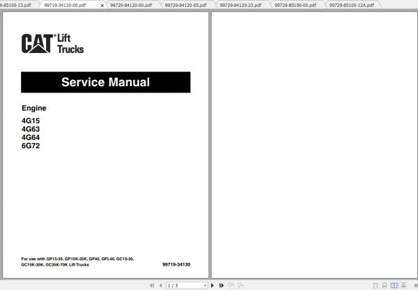 Caterpillar Lift Truck GP25 Service Manuals 2