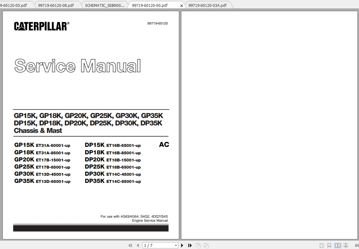 Caterpillar Lift Truck GP30K FC Service Manuals 1