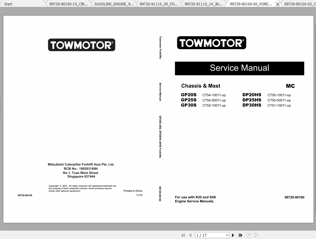 Caterpillar Lift Truck GP30S Service Manuals 1