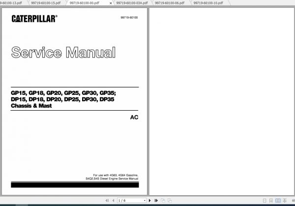 Caterpillar Lift Truck GP30 FC Service Manuals 1