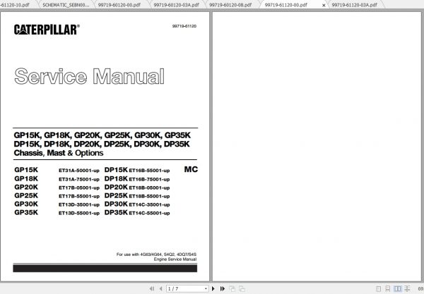 Caterpillar Lift Truck GP35K FC Service Manuals 1