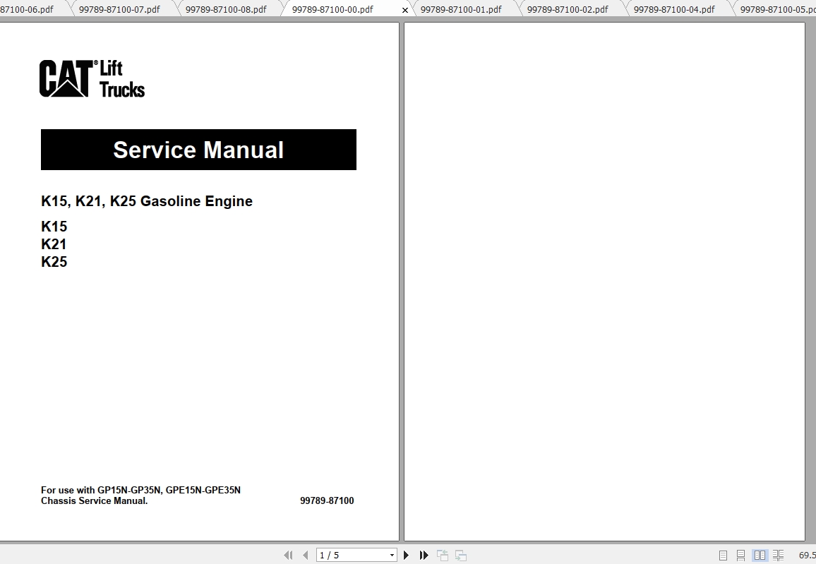 Caterpillar Lift Truck GP35ND Service Manuals 1