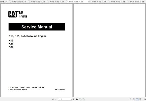 Caterpillar Lift Truck GP35NM Service Manuals 1