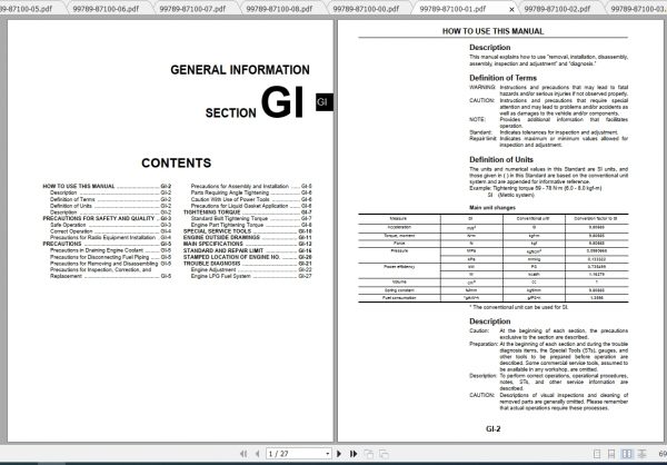Caterpillar Lift Truck GP35NM Service Manuals 2