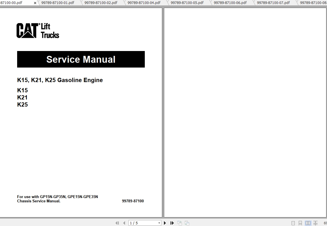 Caterpillar Lift Truck GP35NT Service Manuals 1