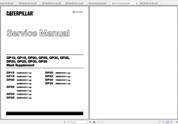 Caterpillar Lift Truck GP35 Service Manuals 2