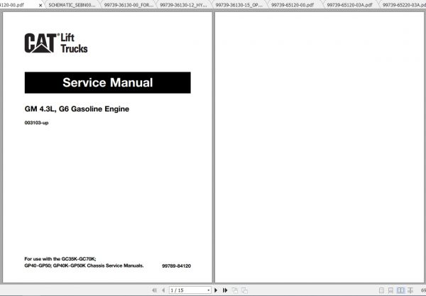 Caterpillar Lift Truck GP40K Service Manuals 2