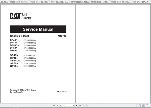 Caterpillar Lift Truck GP40N Service Manuals 1