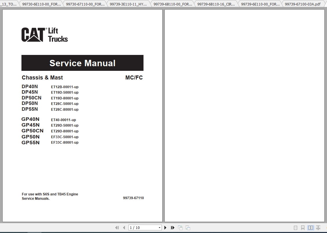 Caterpillar Lift Truck GP40N Service Manuals 1