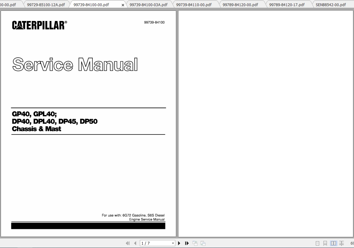 Caterpillar Lift Truck GP40 Service Manuals 1