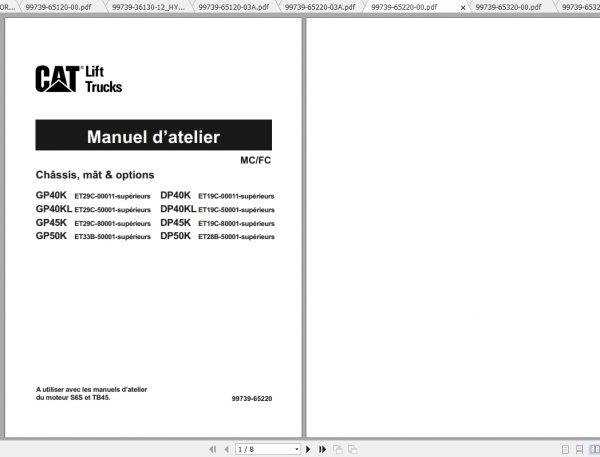 Caterpillar Lift Truck GP45K Service Manuals 2