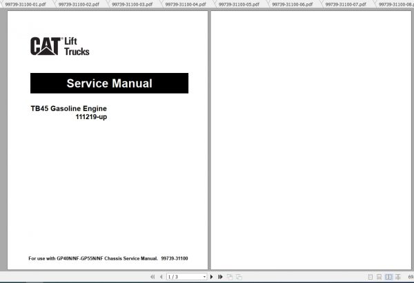 Caterpillar Lift Truck GP45NF Service Manuals 1