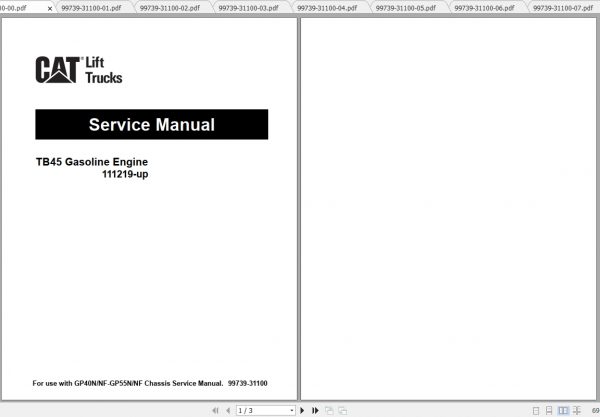 Caterpillar Lift Truck GP50CNF Service Manuals 1